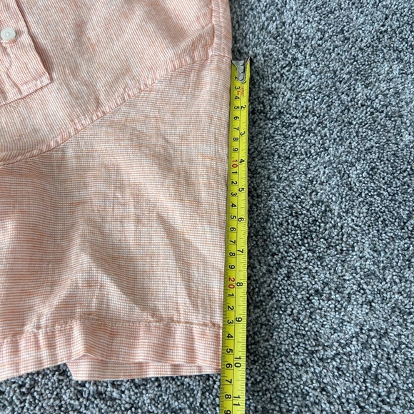 Original Weatherproof Vintage Men’s Washable Linen Orange Half Sleeve Shirt XL - Picture 6 of 9